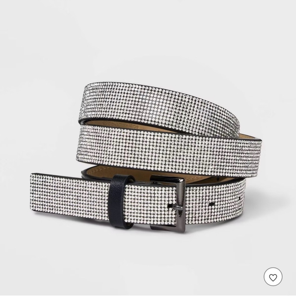 Wild Fable Black Rhinestone Belt 36”